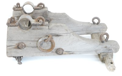 Lot 2 - Shipwreck cannon carriage, recovered in the 1950's from the 1950s North Wales coastline.