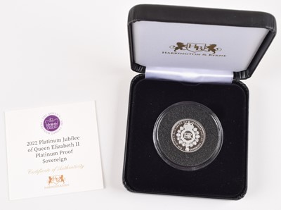 Lot 44 - 2022 Platinum Jubilee of Queen Elizabeth II Platinum Proof Sovereign.