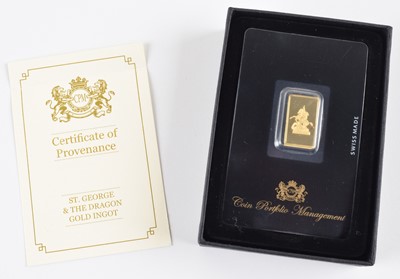 Lot 134 - St. George and the Dragon Gold Proof Ingot.