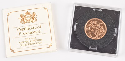 Lot 52 - Queen Elizabeth II, Gold Sovereign, 2015.