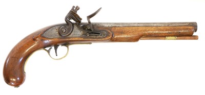 Lot 27 - Flintlock holster pistol by Ryan and Watson