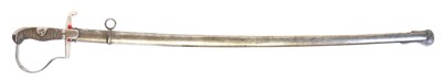 Lot 182 - Imperial German Officers mounted artillery sabre with etched blade