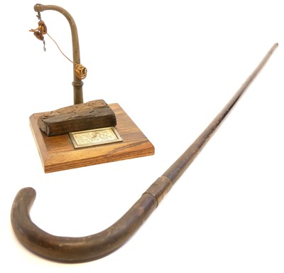 Lot 349 - H.M.S. Victory, a walking stick and section of wood