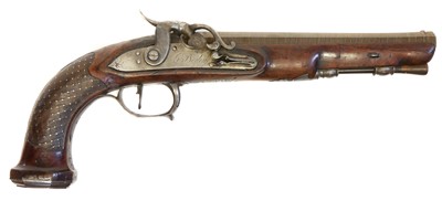 Lot 14 - Percussion target pistol by Guillaume Berleur