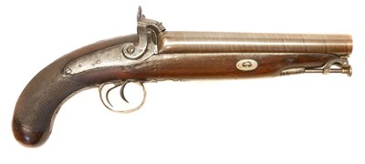 Lot 11 - Percussion double barrel Howdah pistol