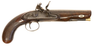 Lot 13 - Flintlock 28 bore pistol by Mortimer