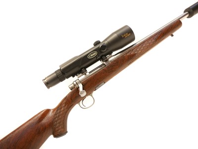 Lot 257 - Remington 6mm bolt action rifle, Burris Laser Scope, and moderator, LICENCE REQUIRED