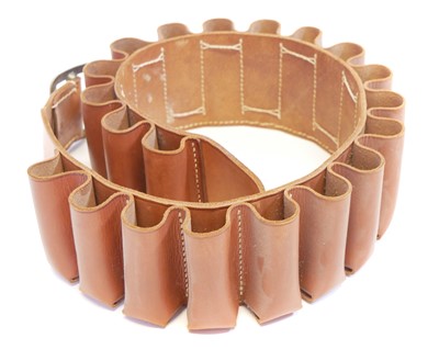 Lot 522 - Brady 4 bore leather shotgun belt