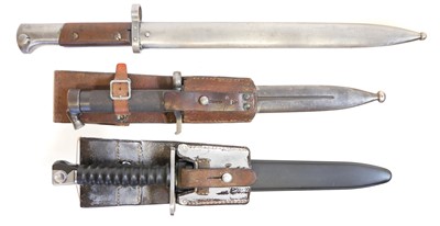 Lot 216 - Three bayonets and scabbards