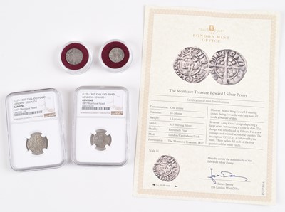 Lot 10 - Four King Edward I (1272-1307) Long Cross Silver Pennies (4).