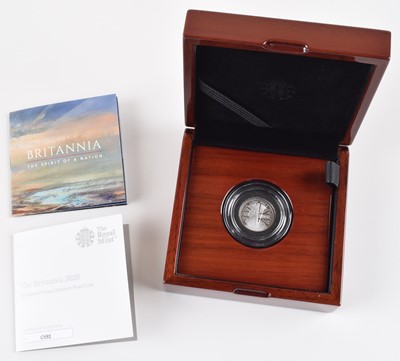 Lot 57 - Queen Elizabeth II, 2020 Platinum Proof Quarter-Ounce Britannia, 25 Pounds.