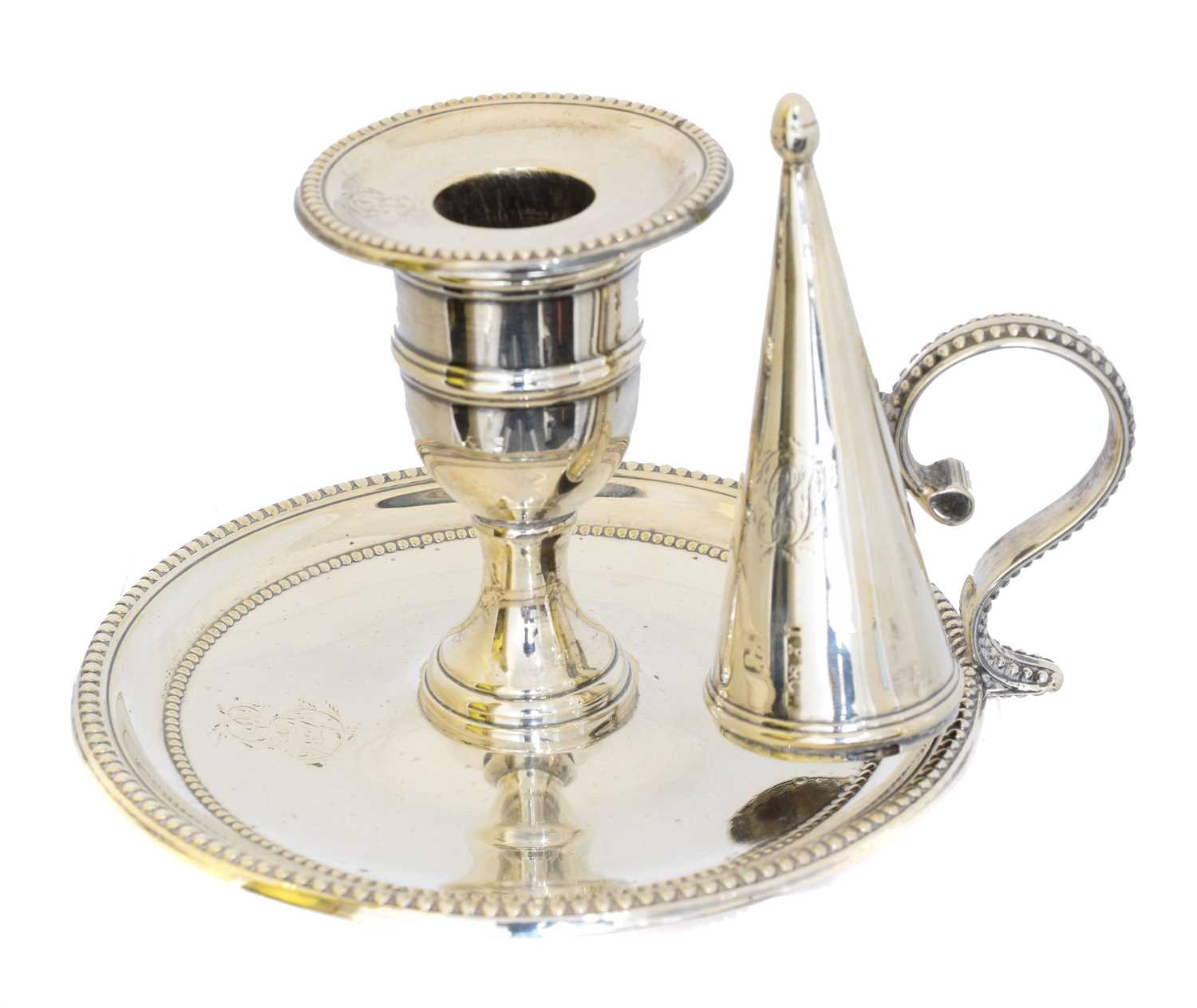Lot 16 - A George III silver miniature chamber stick