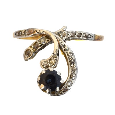 Lot 225 - An early 20th century sapphire and diamond dress ring