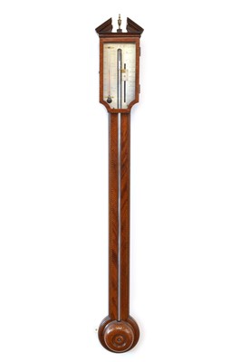 Lot 198 - Early 19th century mahogany stick barometer by Francis Pelegrino