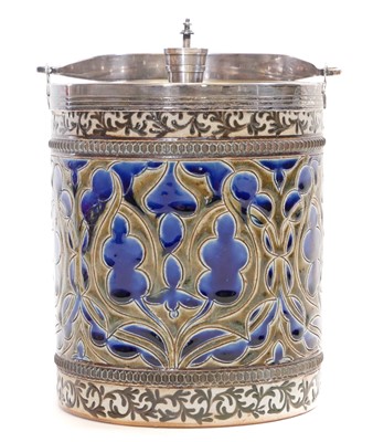 Lot 161 - Doulton Lambeth biscuit barrel by Mark Marshall