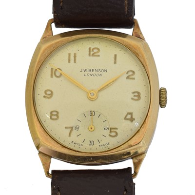 Lot 293 - A 1960s 9ct gold J.W Benson manual wind wristwatch