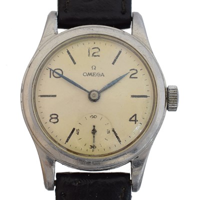 Lot 306 - A 1940s Omega British Civil Service India manual wind wristwatch