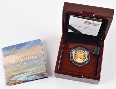 Lot 74 - Queen Elizabeth II, 2020 Gold Proof Quarter-Ounce Britannia, 25 Pounds.