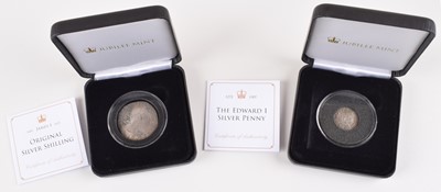 Lot 7 - Two hammered English silver coins to include Edward I Penny and James I Shilling (2).
