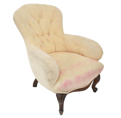 Lot 345 - 19th century button back armchair, in the manner of Howard & Sons