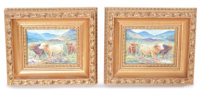 Lot 158a - Pair of painted enamels by Raymond Poole