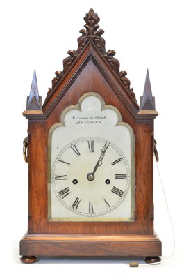 Lot 177 - Victorian Gothic Double Fusee Bracket Clock by Wilson & Fairbank, Bradford