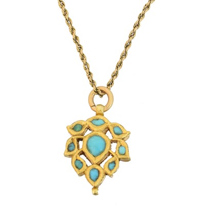 Lot 118 - An Indian turquoise pendant