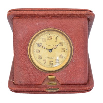 Lot 318 - A Tiffany & Co. 8 day travel clock