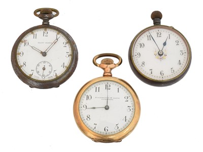 Lot 332 - Three open face fob watches