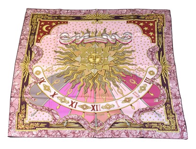 Lot 268 - A Hermès "Gloria Soli" silk scarf by Joachim Metz