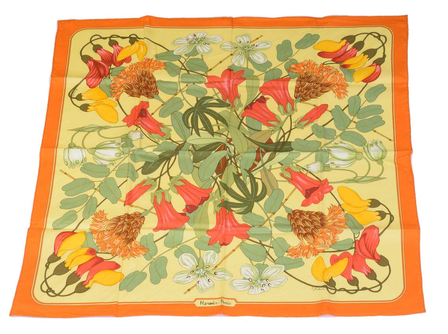Lot 18 - A Hermès "Graeca" cotton scarf by Niki Goulandris
