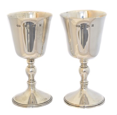 Lot 96 - A pair of Elizabeth II silver goblets