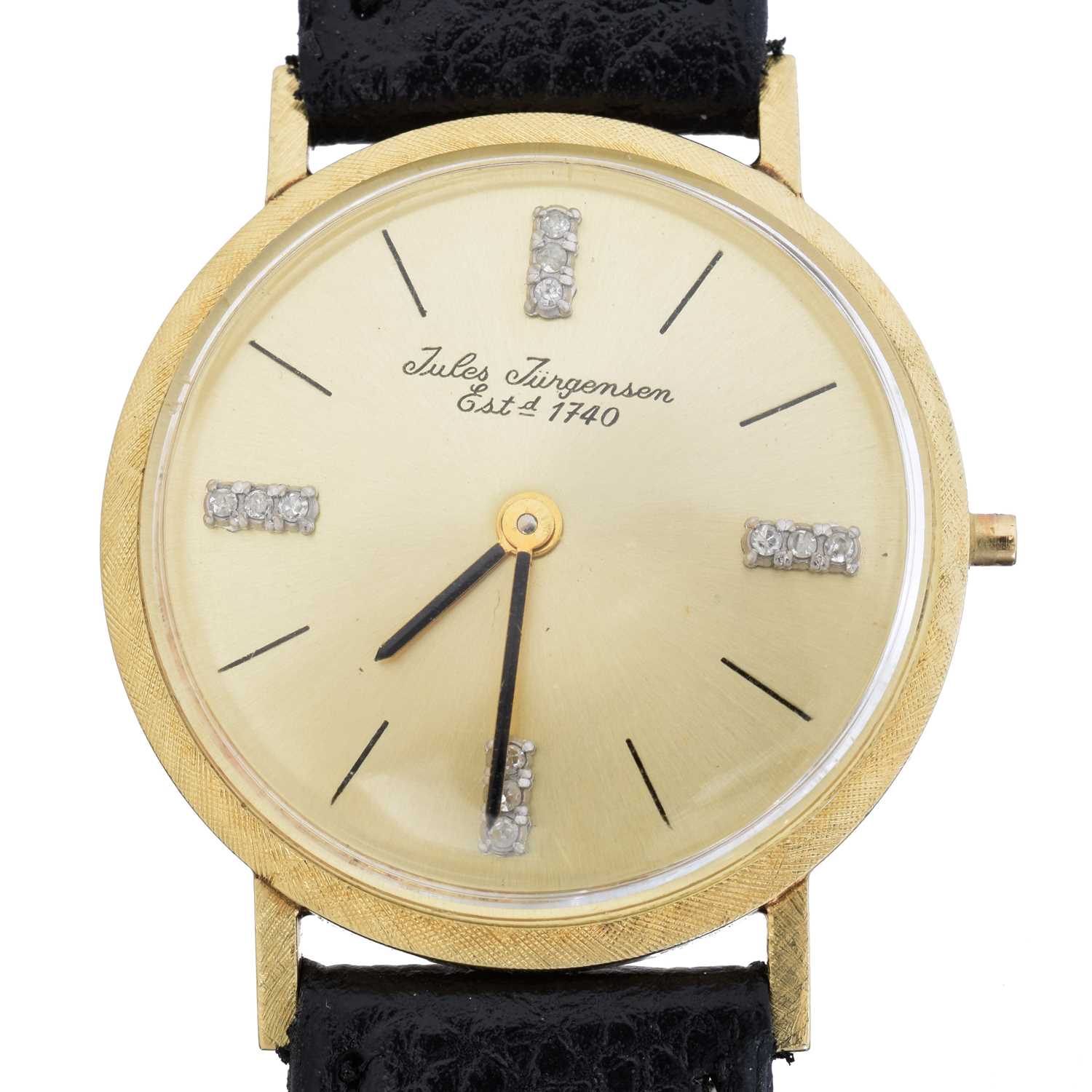 Lot 206 - A Jules Jurgensen manual wind wristwatch