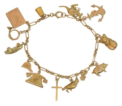 Lot 53 - A charm bracelet