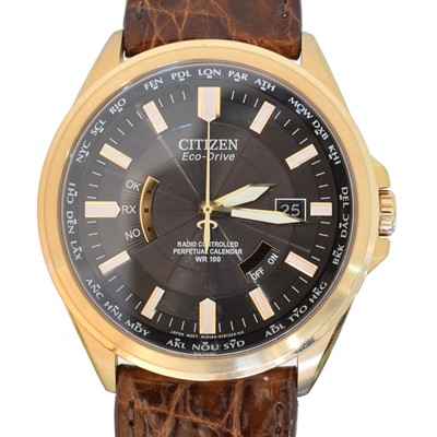 Lot 284 - A Citizien Eco-Drive Radio Controlled Perpetual Calendar WR100 quartz wristwatch