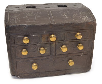 Lot 209 - Late 19th century Welsh vernacular slate model of a miniature bureau