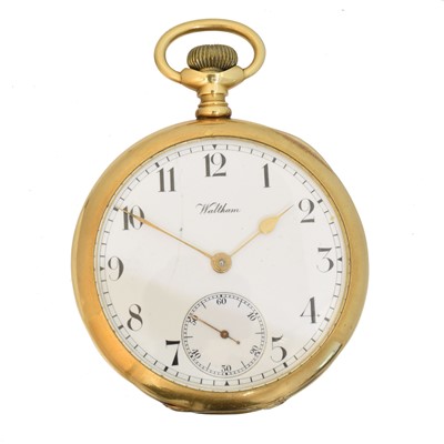 Lot 237 - An 18ct gold Waltham open face pocket watch