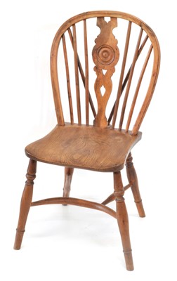 Lot 245 - 19th century yew and ash hoop back chair
