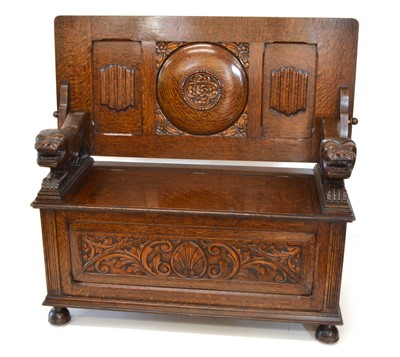 Lot 254 - Early 20th century Monks Bench