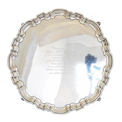Lot 130 - A George VI silver salver