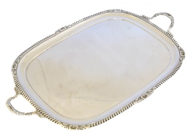 Lot 131 - A Victorian silver twin handled tray
