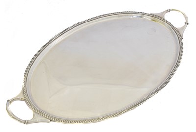Lot 133 - An Elizabeth II silver twin handled tray