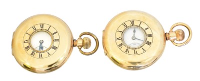 Lot 126 - Two gold plated half hunter pocket watches