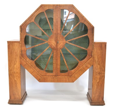 Lot 63 - Art Deco Walnut Display Cabinet