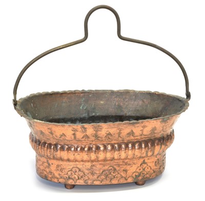 Lot 202 - Victorian hammered copper planter
