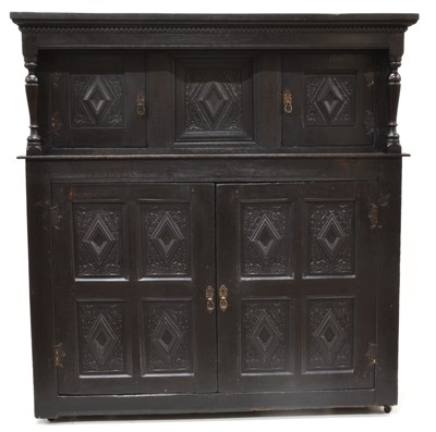 Lot 335 - An 18th Century and Later Oak Court Cupboard