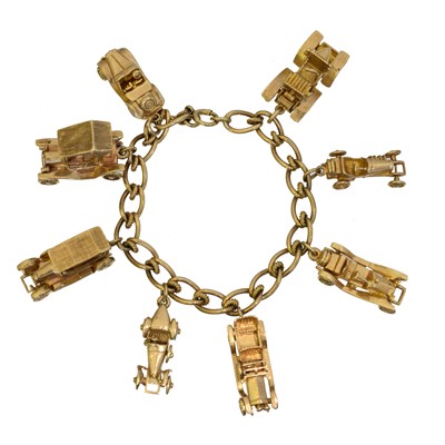 Lot 25 - A 9ct gold charm bracelet