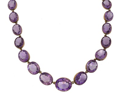 Lot 72 - An amethyst rivière necklace