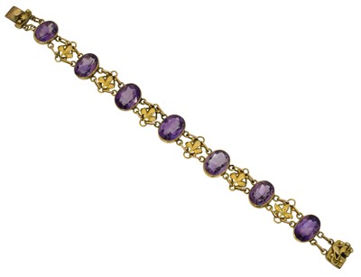 Lot 22 - An early 20th century amethyst bracelet