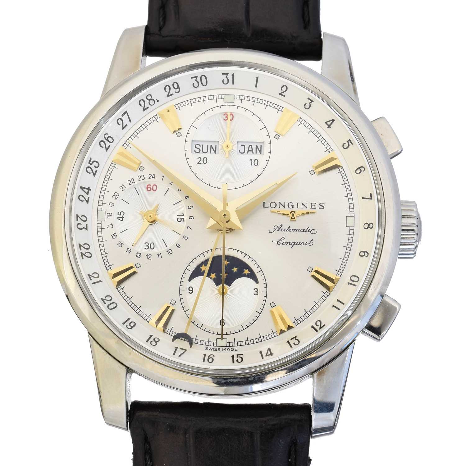 Lot 209 - A Longines Automatic Conquest Chronograph wristwatch
